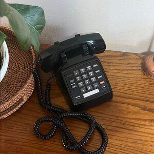 Vintage Black Corded button Office Phone